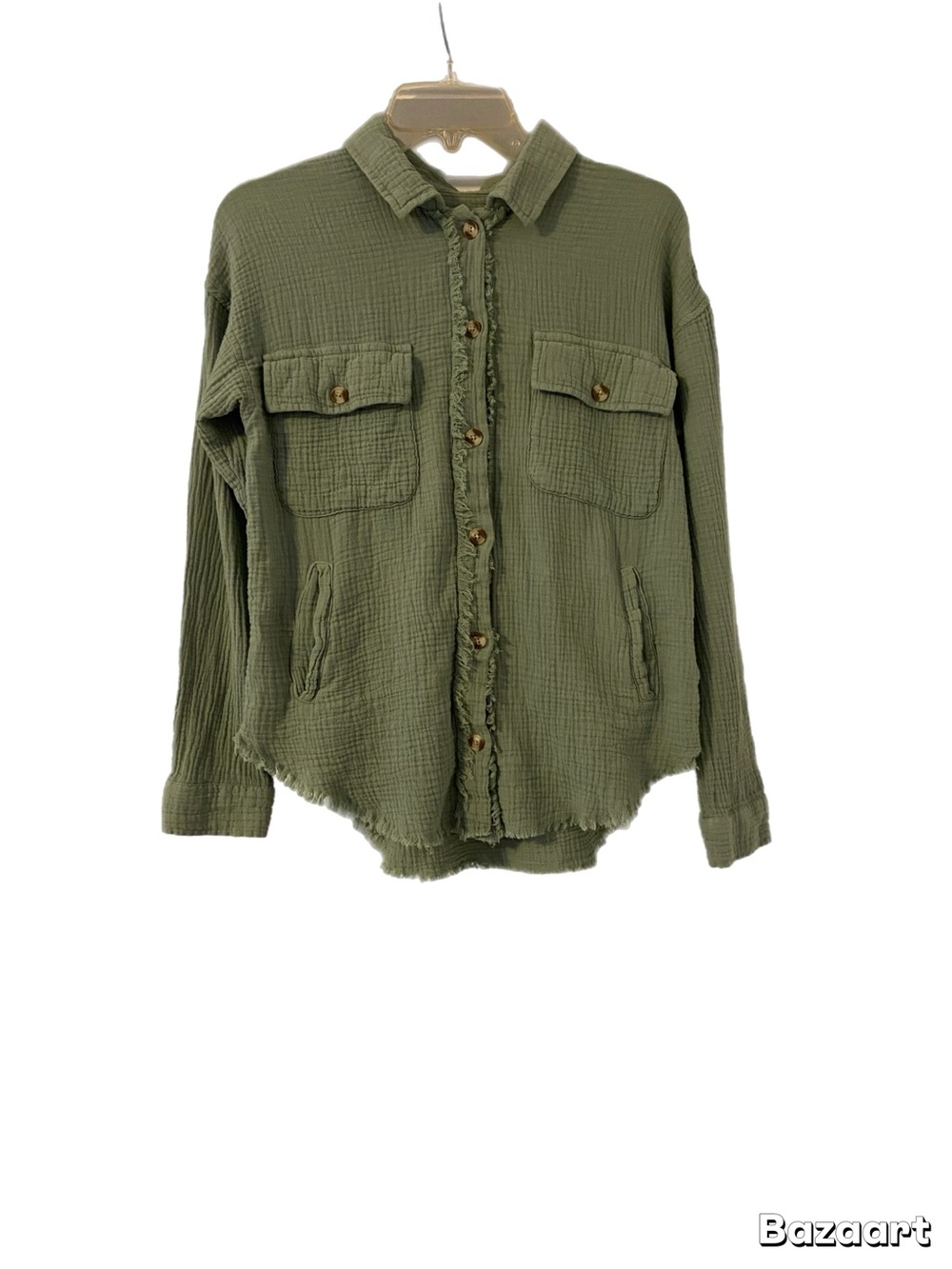 Thread & Supply Olive Utility Button-Front/Shacket